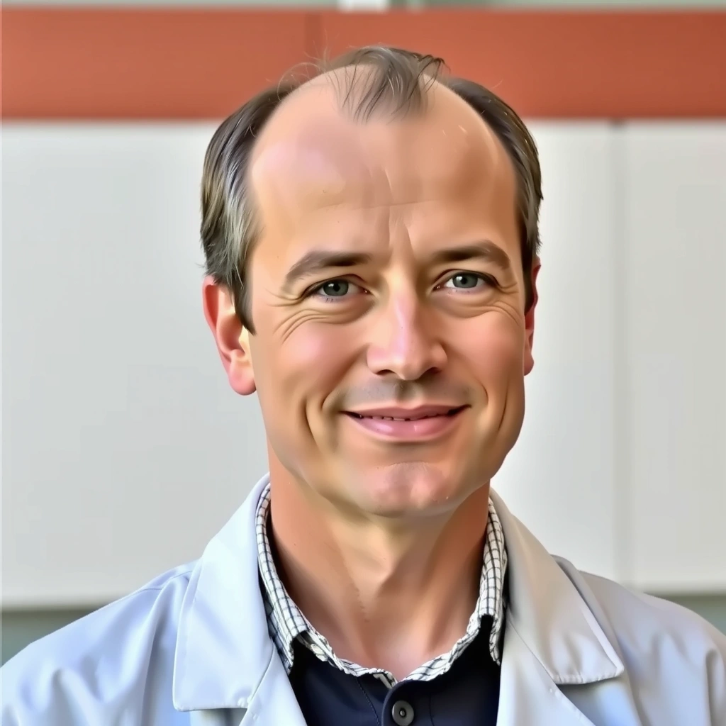 Professional portrait of a thoughtful man, head of research and development.